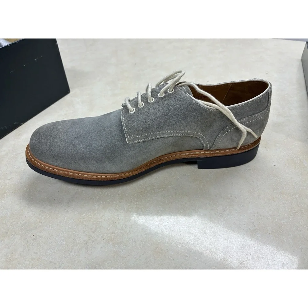 Herring Johnstone Grey Suede Derby dress Shoes Mens 10.5 F British Blucher S-063